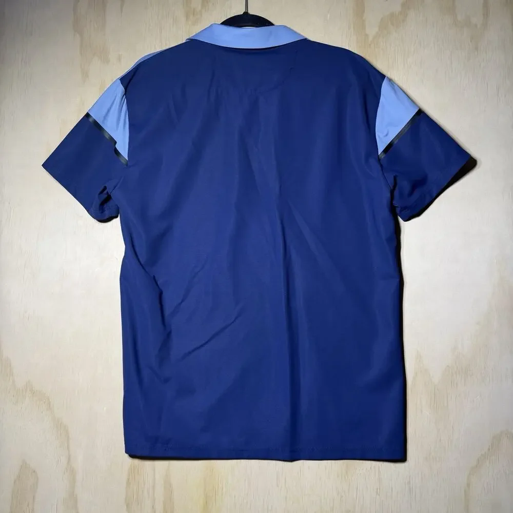 Stone Falcon Polo Shirt Men XL Blue Colorblock Athletic Golf Stretch Performance